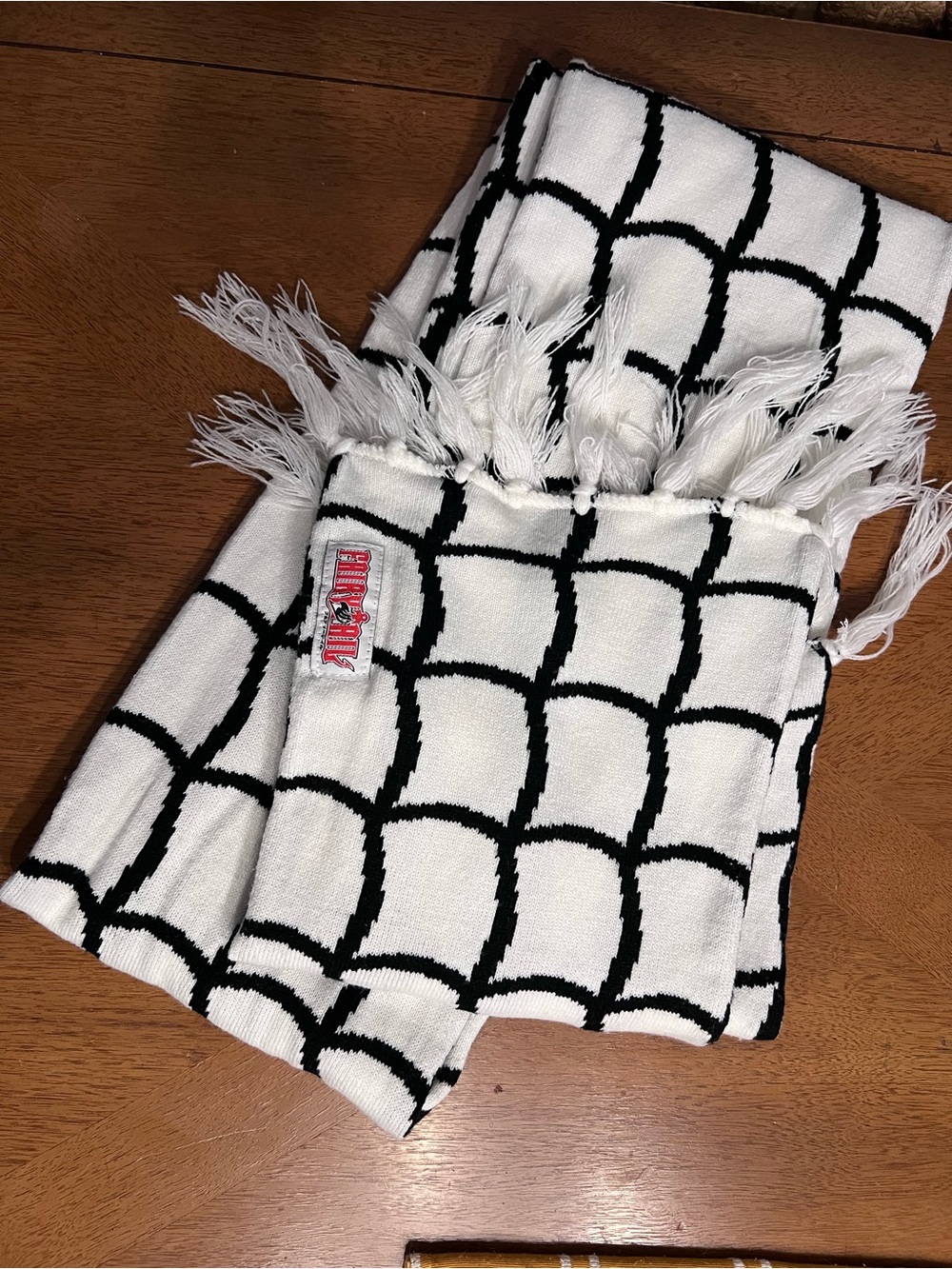 Fairy Tail Black & White Grid Fringe Scarf